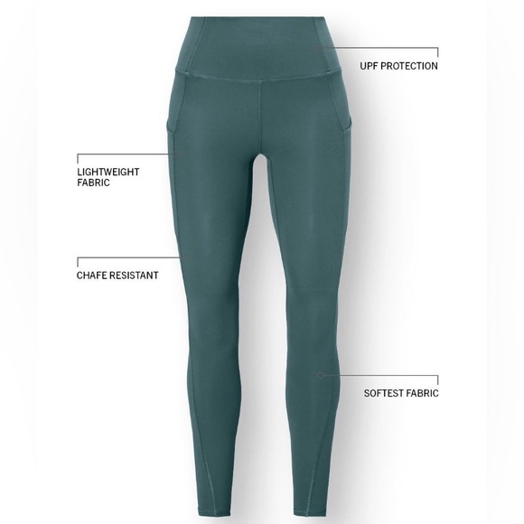 NWT- Fabletics PureLuxe High-Waisted Pocket 7/8 Leggings -EVERPINE - Picture 12 of 13